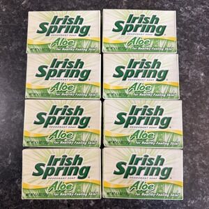 Vtg Irish Spring Aloe Soap Bars Lot of 8 NOS 4.5 oz bars